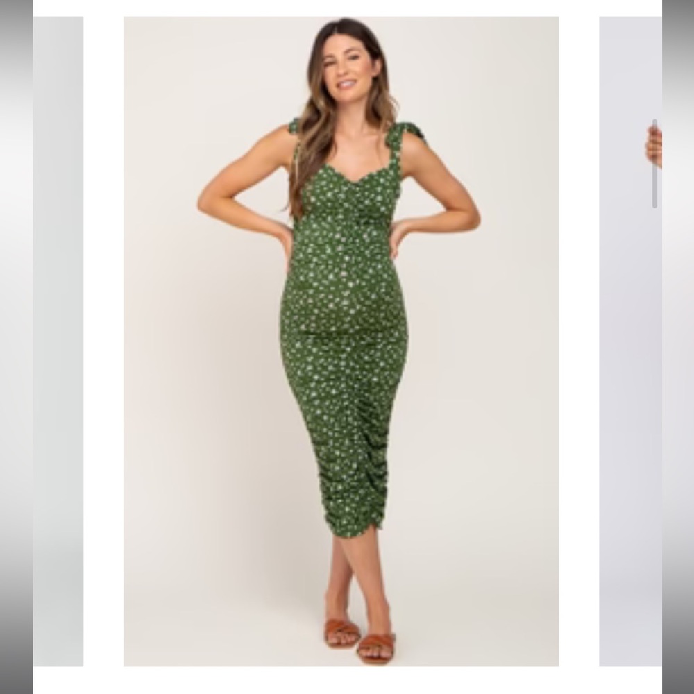 Green Floral Women's Maternity Dress